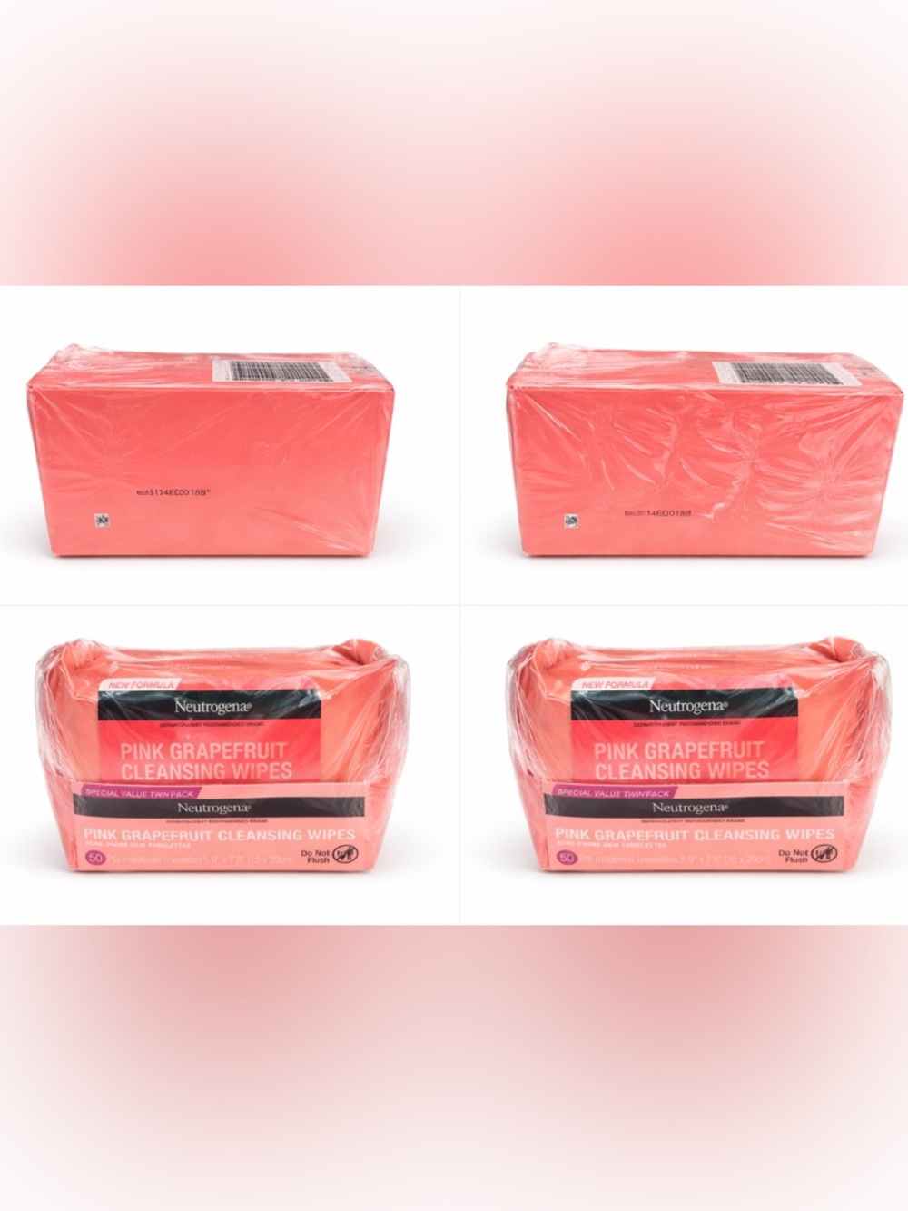 Neutrogena Pink Grapefruit Cleansing Wipes - Coral Pink Pack